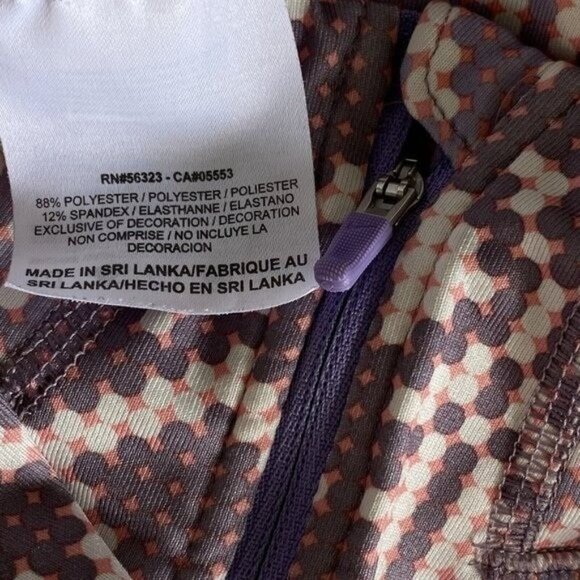 Nike Pro Women's Track Jacket S Half Zip Athletic Purple Pink Geo Thumb Holes - Picture 6 of 15